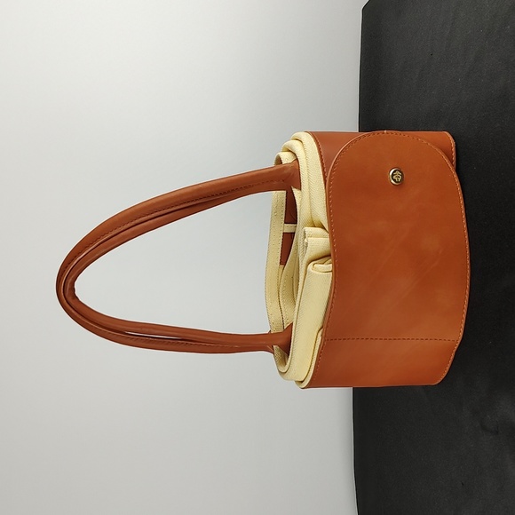 Brooks Brothers Handbags - 🔥HP🔥Brooks Brothers Yellow Canvas Collapsible Tote Leather Trim 17" NWOT